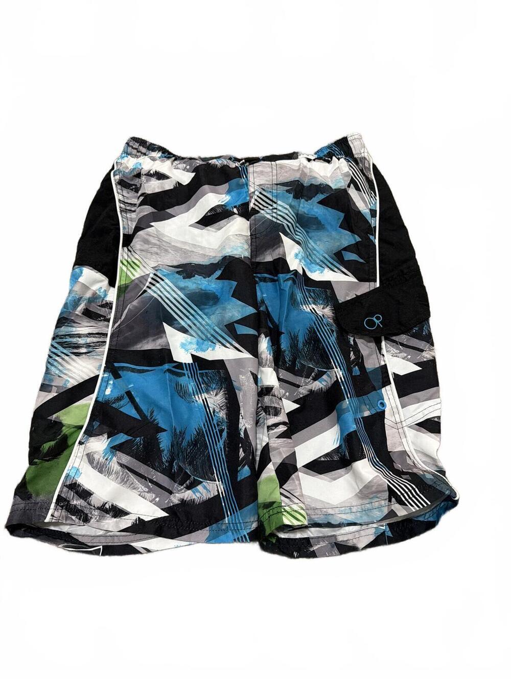 OP Boys XXL Swim Trunks Blue Black Green